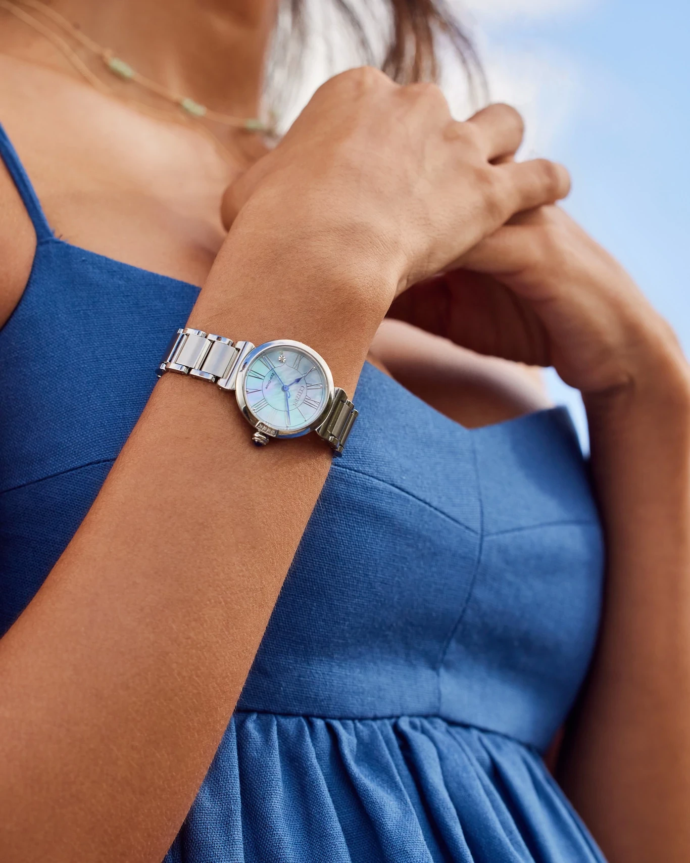 Citizen L Mae Light Blue Dial Stainless Steel Bracelet EM1060-52N